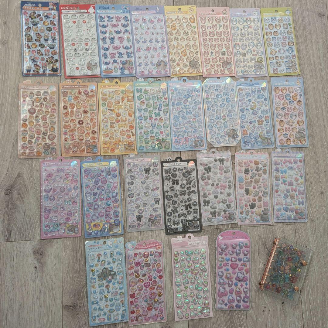 【さらにお値下げ】追加♡ボンボンドロップシール♡まとめ売り　25枚+シール帳