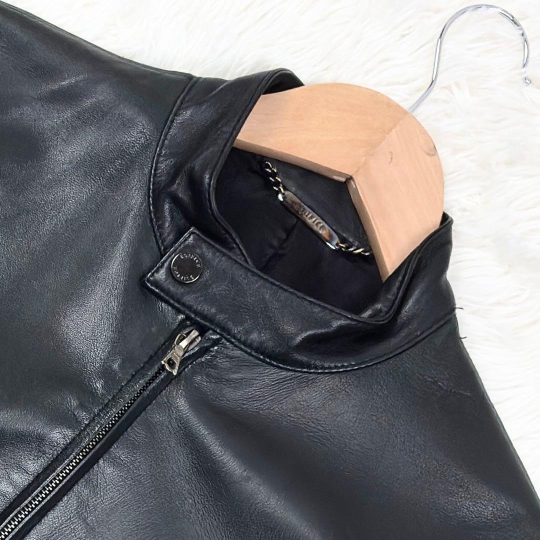 美品　エディフィス　ラムレザー　羊革　シングルライダース　M　ブラック　黒