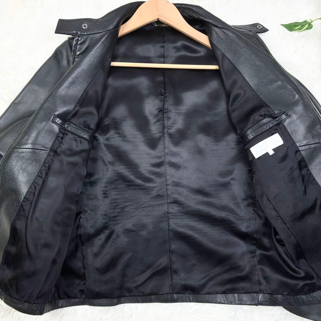 美品　エディフィス　ラムレザー　羊革　シングルライダース　M　ブラック　黒