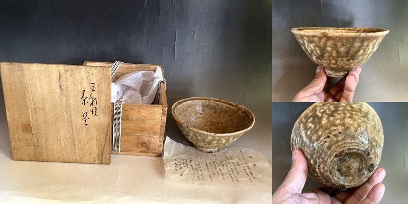 茶碗■十雨 森田純 伯州万寿山窯 無想 森田耕一 三朝焼 三朝温泉 伊羅保