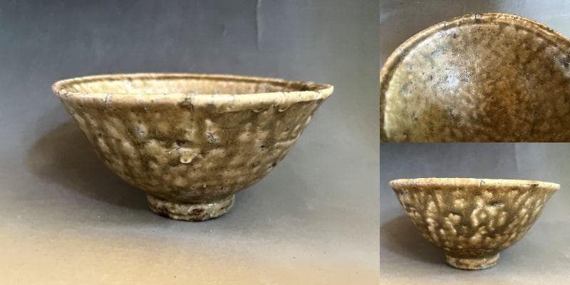 茶碗■十雨 森田純 伯州万寿山窯 無想 森田耕一 三朝焼 三朝温泉 伊羅保