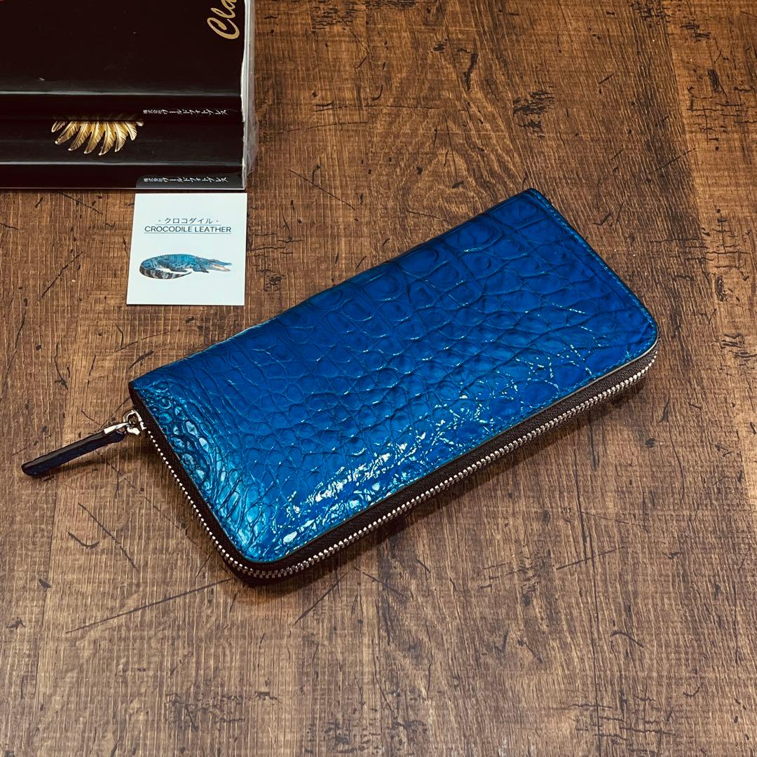 クロコダイル メンズ長財布 ラウンドファスナー 新品 未使用 送料無料