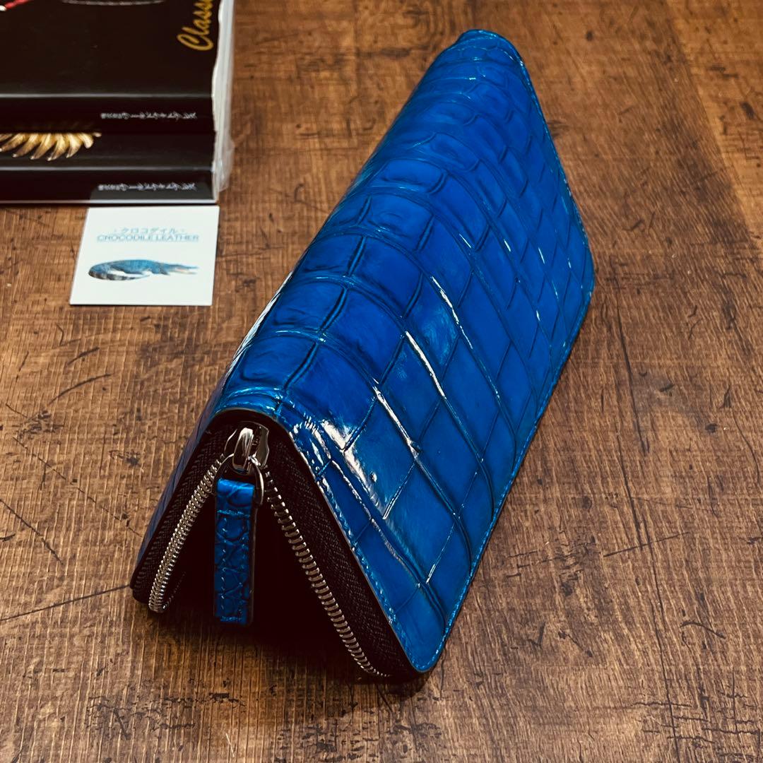 クロコダイル メンズ長財布 ラウンドファスナー 新品 未使用 送料無料