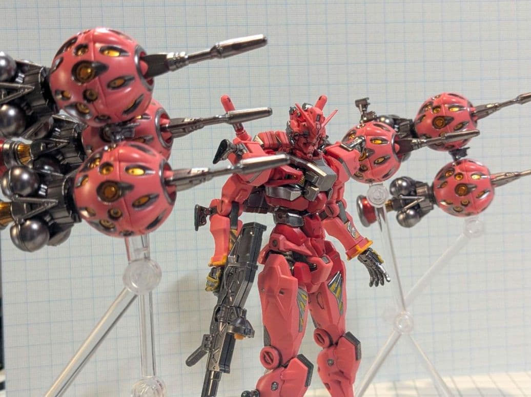 マ*海様 【塗装完成品】HG 赤いガンダム　ビット6個ver