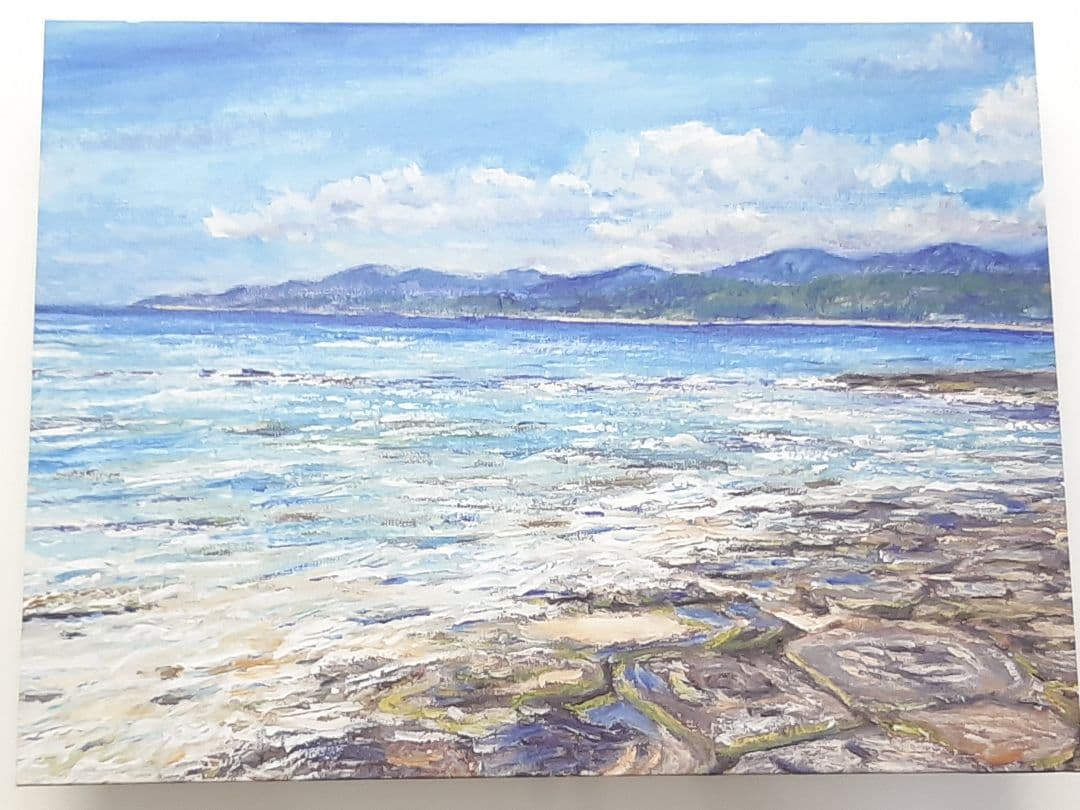 絵画　久米島　畳石