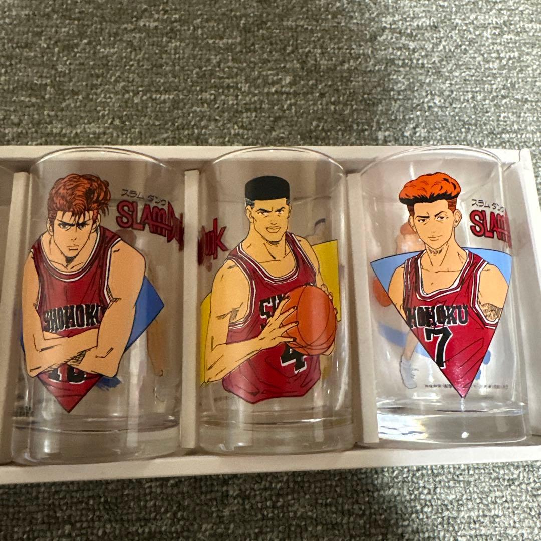 最安値！希少・スラムダンク、湘北メンバーのグラス5個セット(日本製)