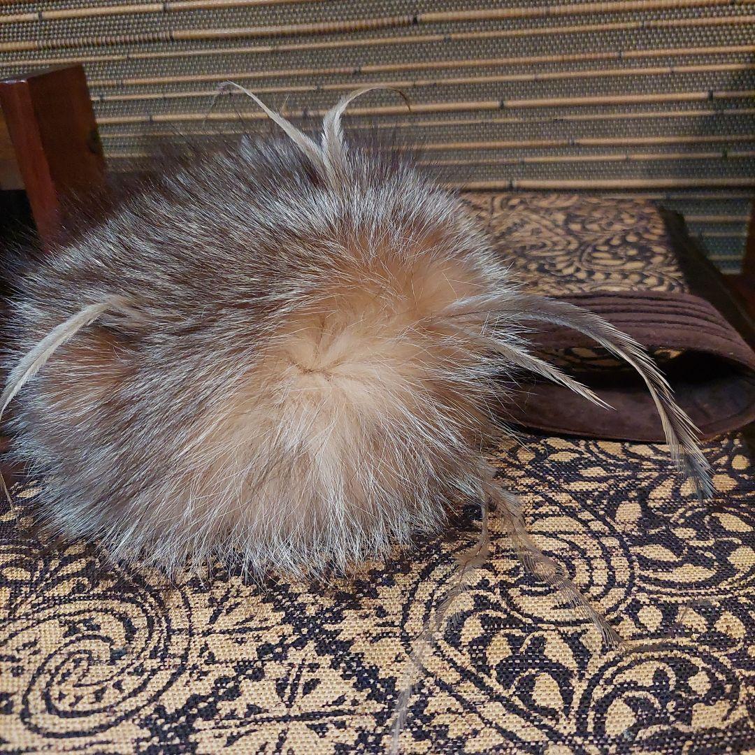 DoKIri-⭐ミンク⭐ミニバック⭐パーティーバッグ⭐持ち手スエード茶