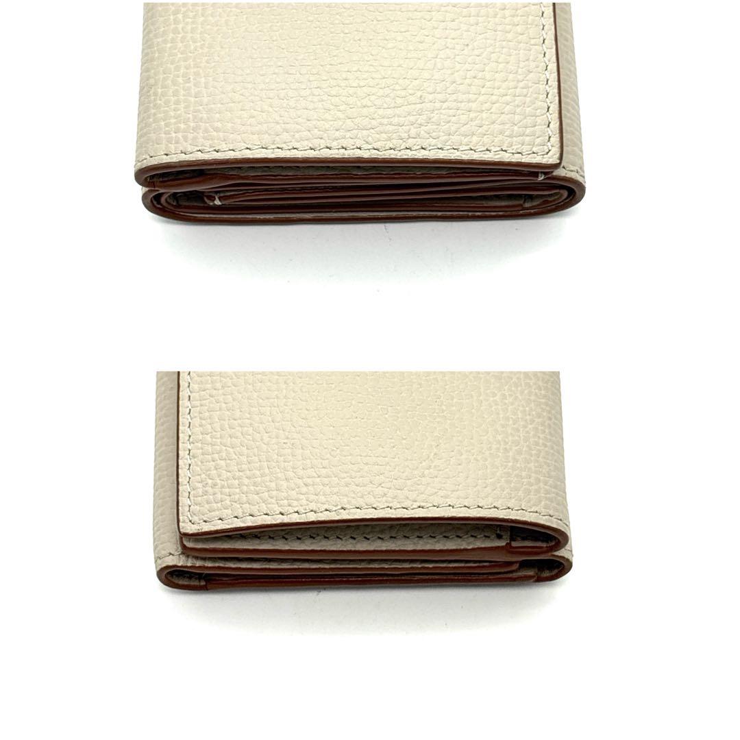 極美品◆LOEWE トライフォールドウォレット 三つ折り財布 グレージュ