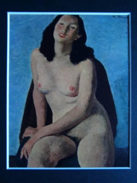 寺内萬治郎、裸婦坐像、800部限定大判画集画、新品額装