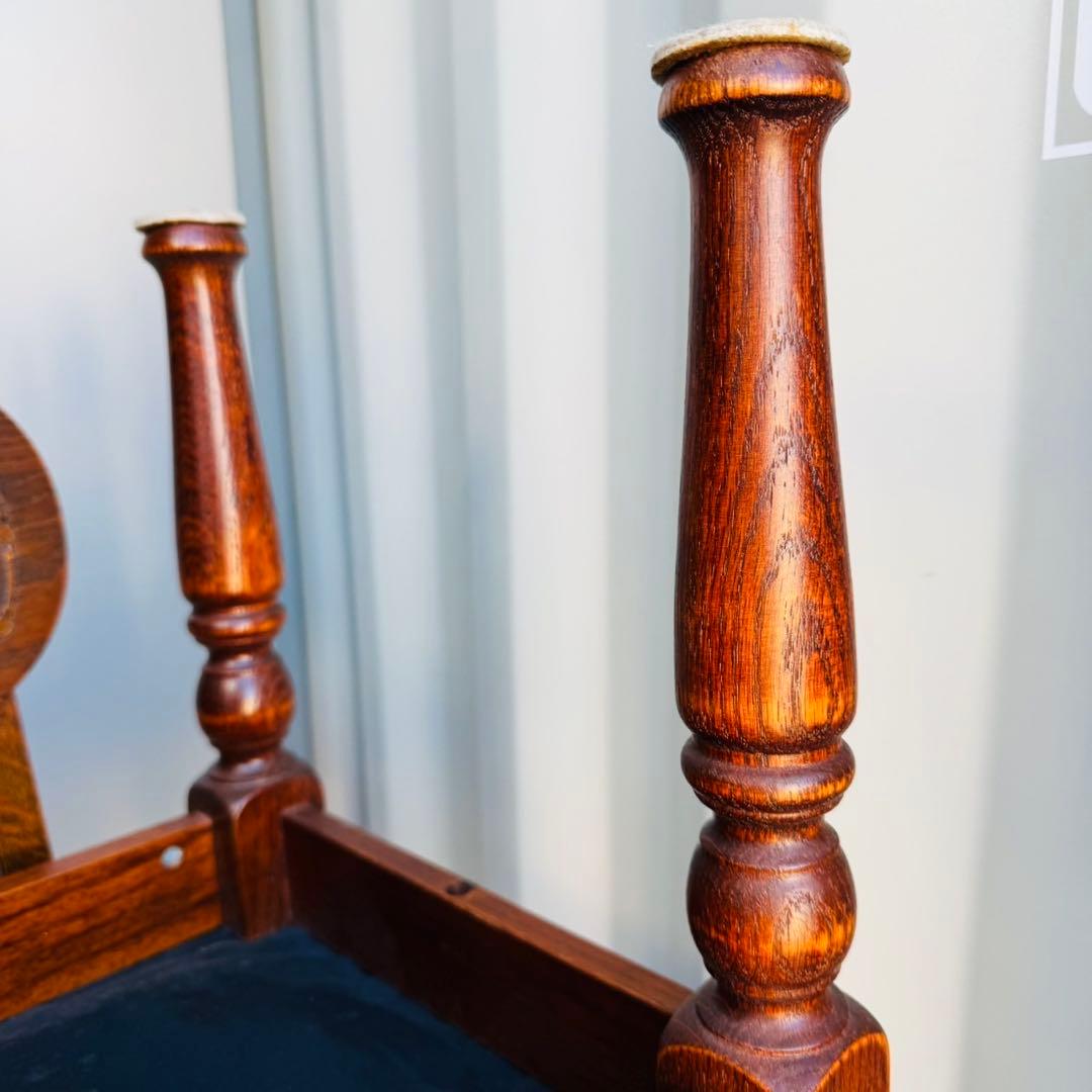 美品！三越家具Brugge(ブルージュ) オーク材クラシック スツール グリーン