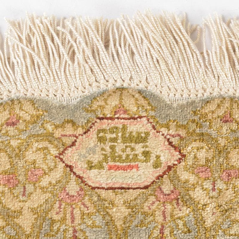 イラン製　ペルシャ絨毯　段通　絹100％　58×90cm　G　R5236B