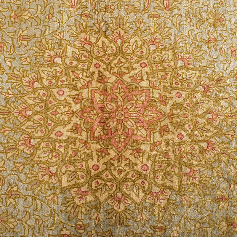 イラン製　ペルシャ絨毯　段通　絹100％　58×90cm　G　R5236B