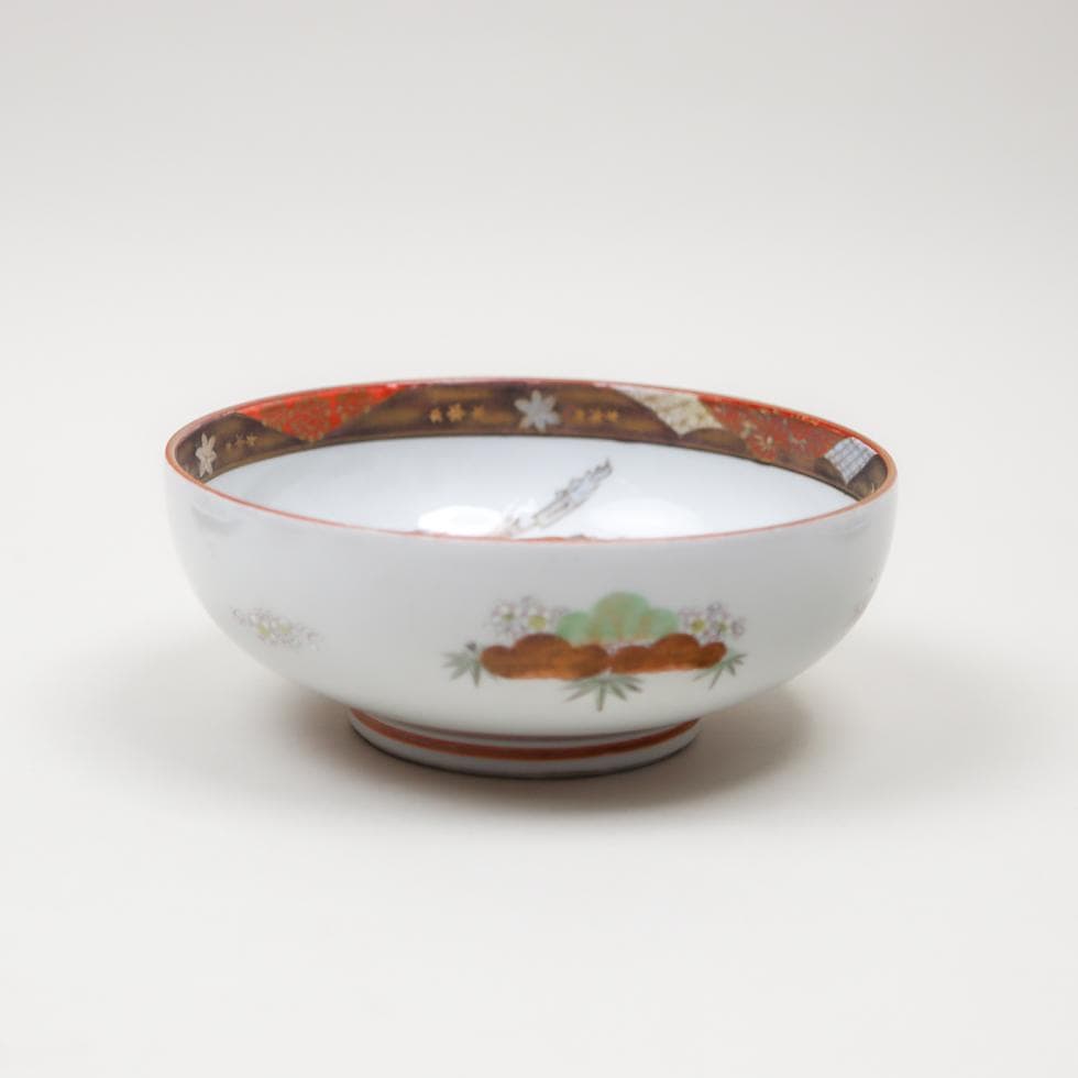 九谷焼 祭り風俗図 鉢 明治-大正