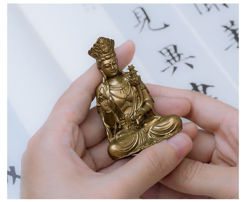 天冠弥勒仏像 地蔵 菩薩 観音 銅製 仏像 彫刻 置物 開運 風水