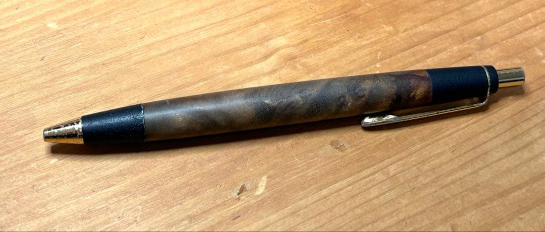 野原工芸　マーブルウッド シャーペン　旧型　ゴールド 固定式口金 付