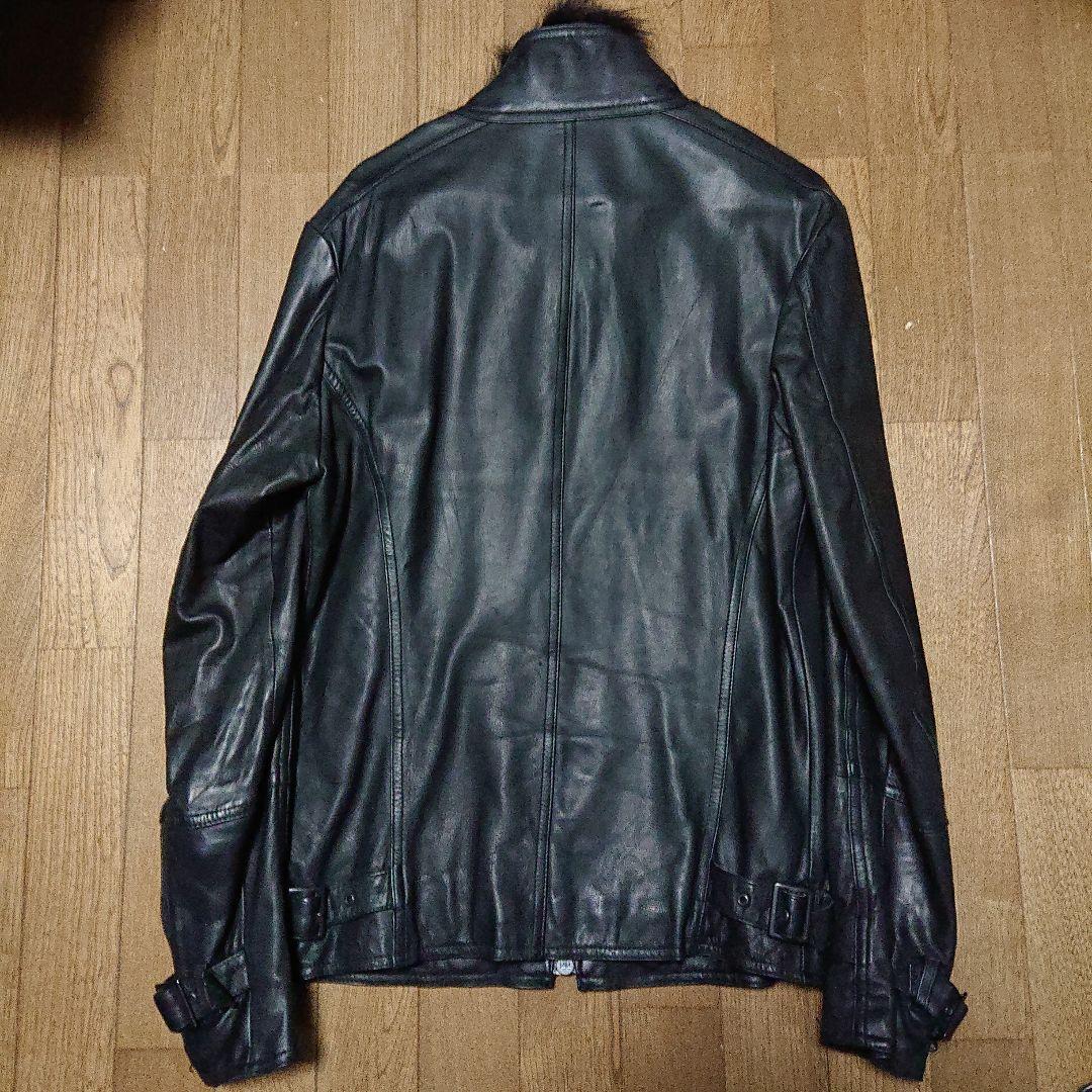 SHELLAC カウレザーライダースジャケット ラビットファー特別仕様【超美品】