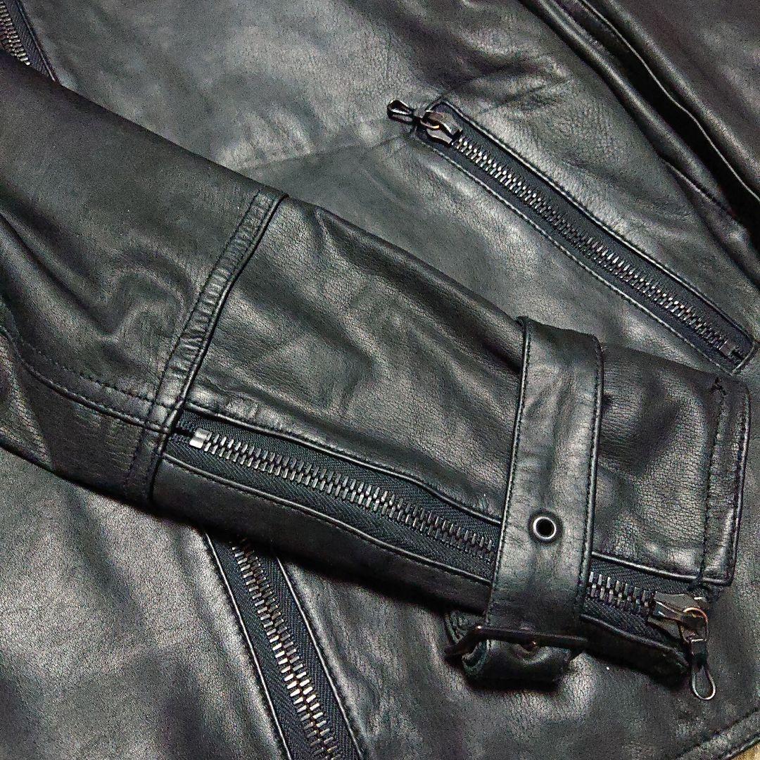 SHELLAC カウレザーライダースジャケット ラビットファー特別仕様【超美品】