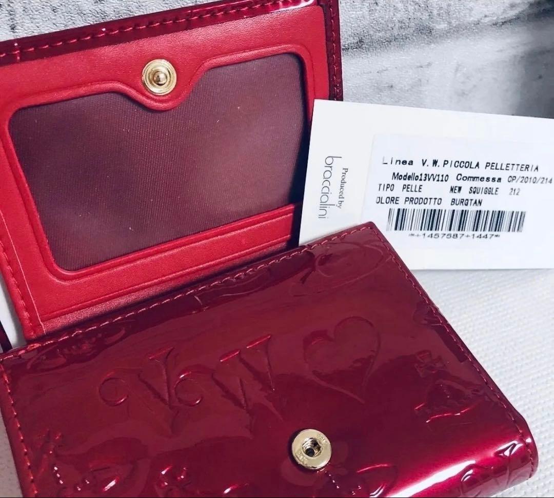 【新品 未使用】VivienneWestwood 折り財布 エナメル レッド