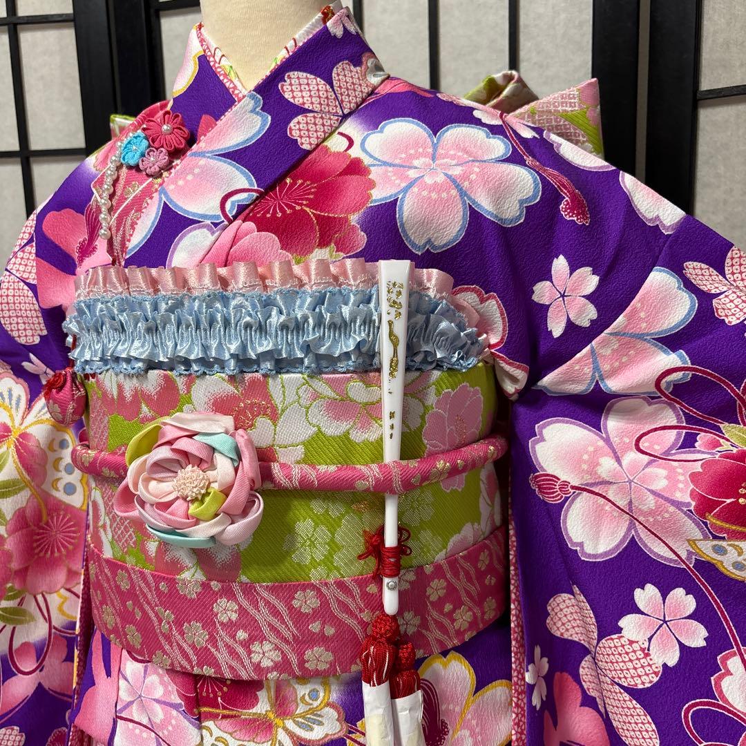 七五三　着物セット　7歳　ブランド乙葉　紫色　美品　フルセット