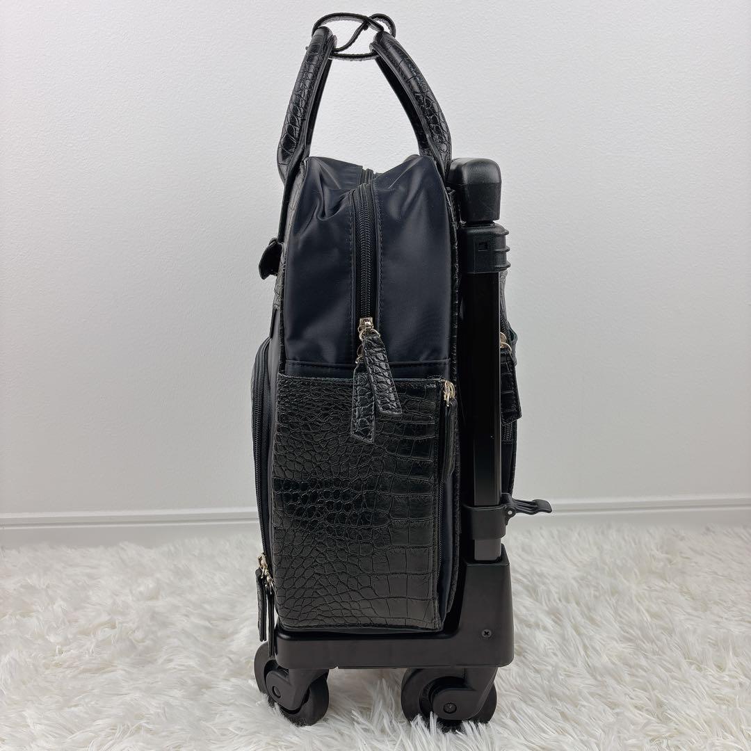 極美品✨ SWANY スワニー キャリーバッグ レザー クロコ型押し 機内持込み