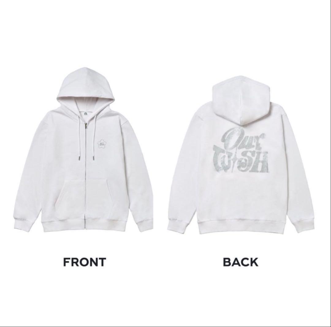 NCT WISH ジップアップパーカーホワイト フード付き