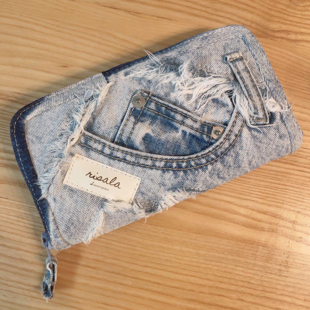 デニム リメイク ラウンドファスナー 長財布