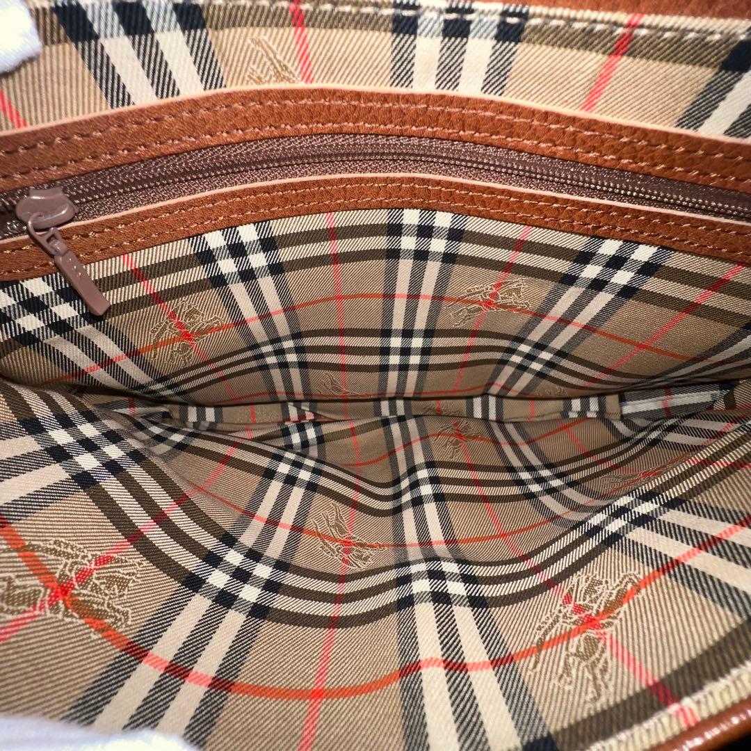 銀次郎様 Burberrys シャドーホース レザー ショルダーバッグ ブラウン