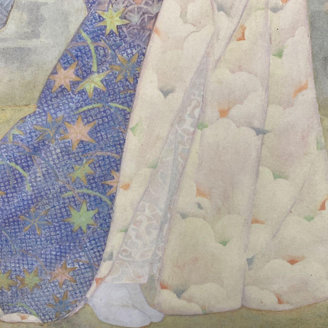 美品 掛け軸 日本画家 白鳥映雪筆「古城惜春」 桜 縁起物 美人画 おもてなし