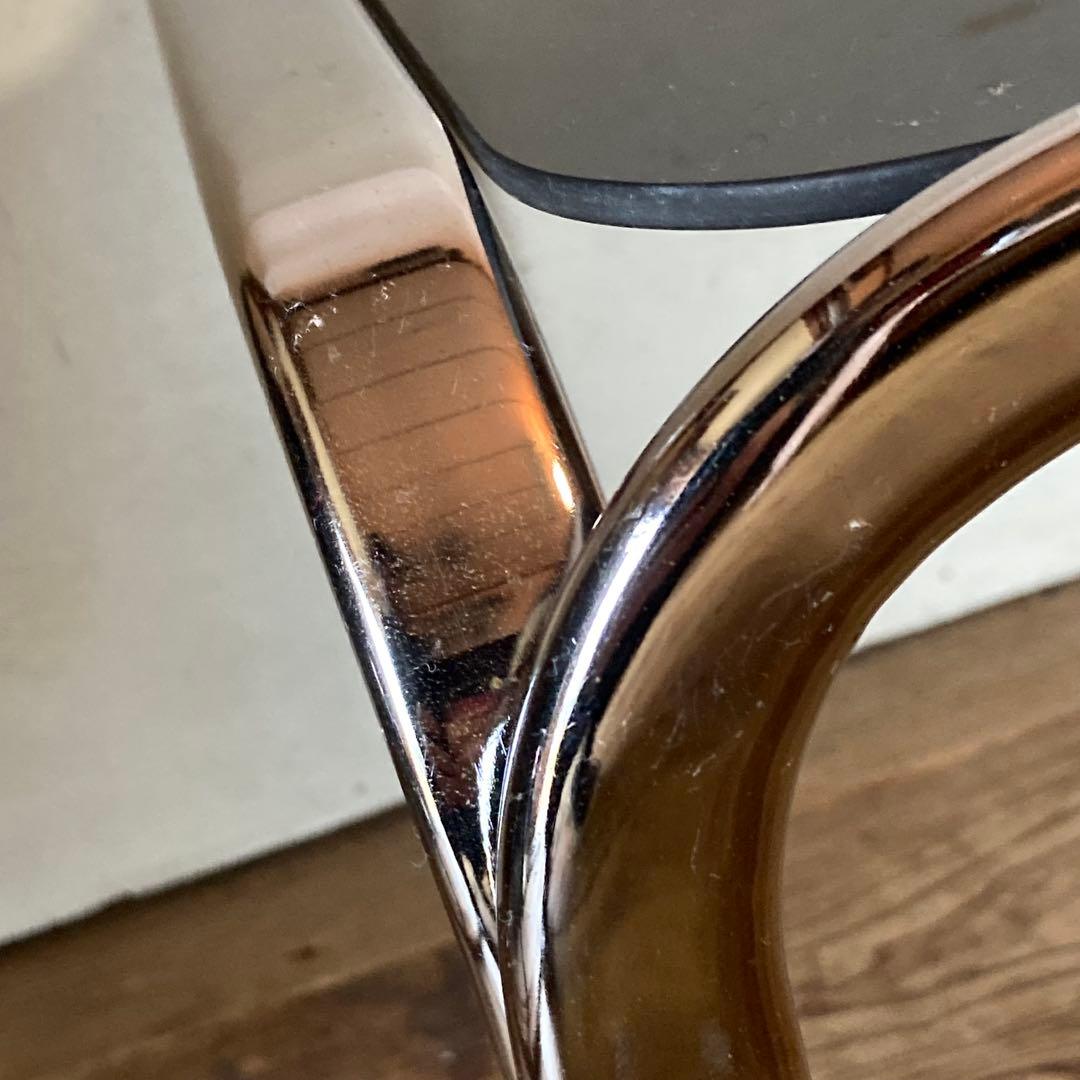 ヴィンテージ クロム スモーク ガラス サイドテーブル スペースエイジ