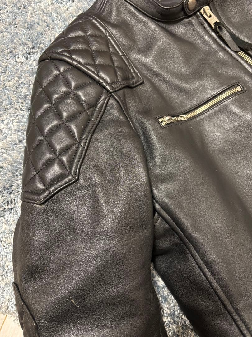 専用　　　KADOYA ブラックレザー シングルライダースジャケット LL