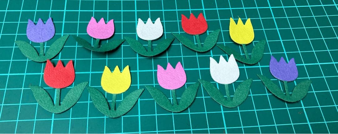 アルバム飾り　クラフトパンチ　チューリップ　オーダー受付中２個