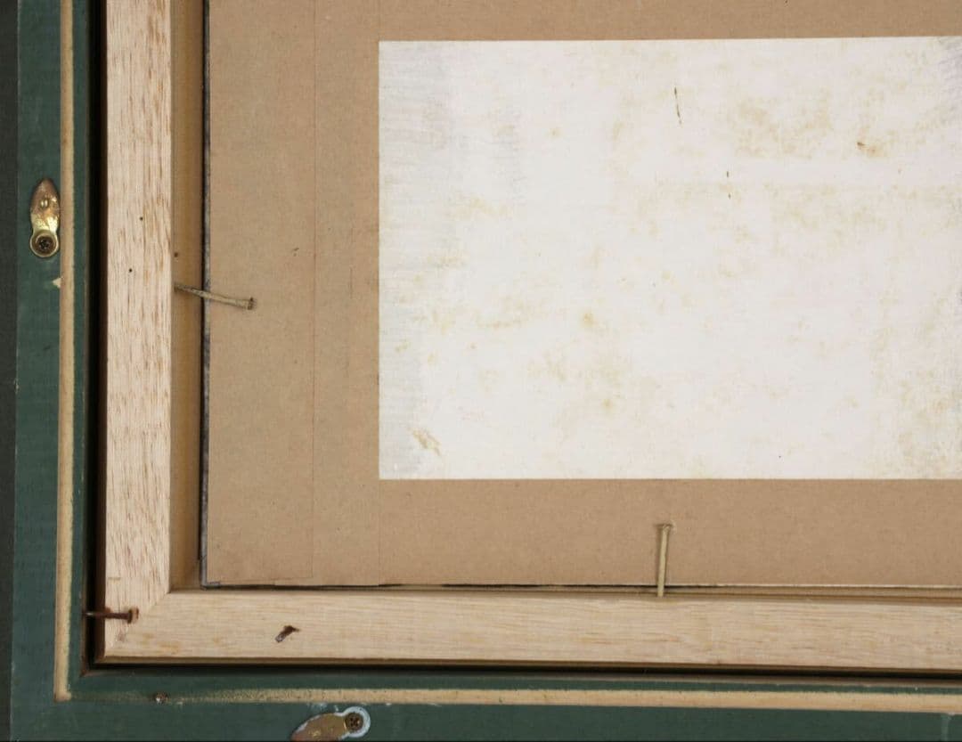 「白猫と黄薔薇」猫 ネコ 動物画 花 黄薔薇 絵画 額装 豪華額縁