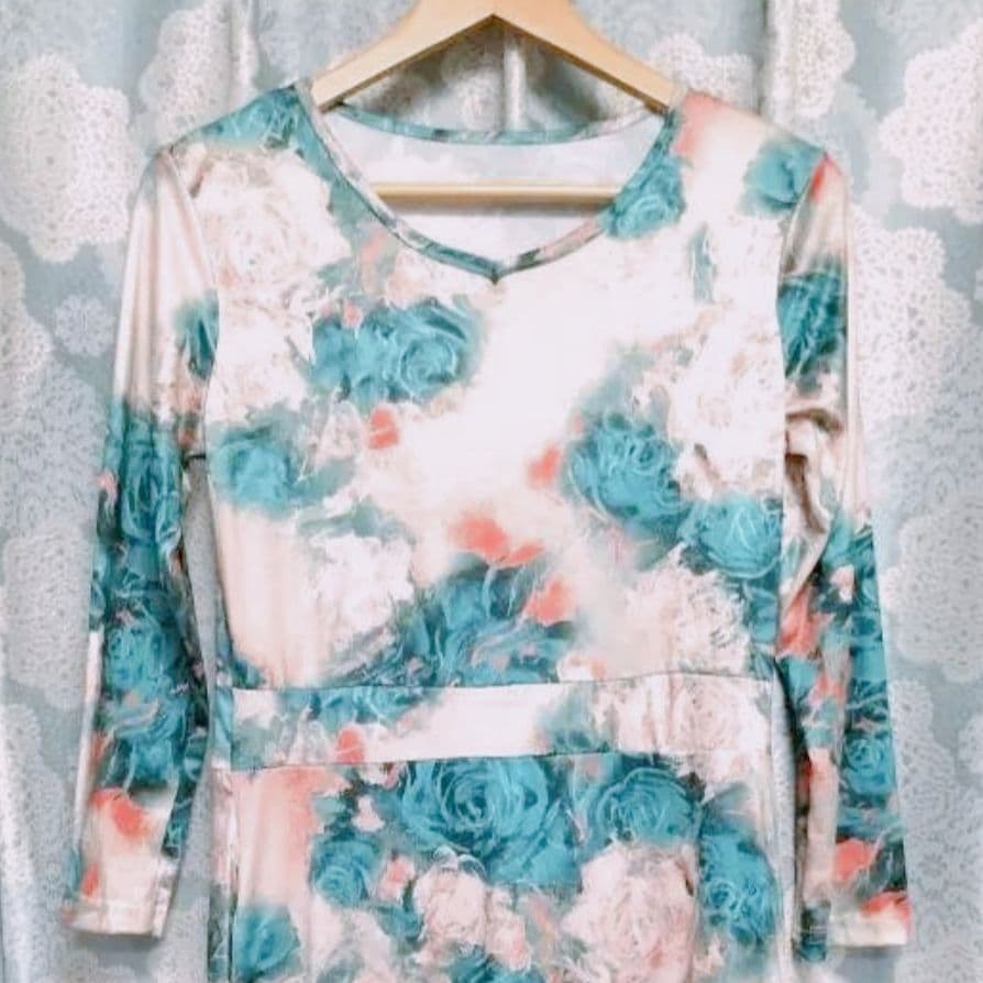 華麗な芸術品✨夢の世界へ旅立ちに纏う✨ブルーローズ 蒼薔薇 ワンピース ドレス✨