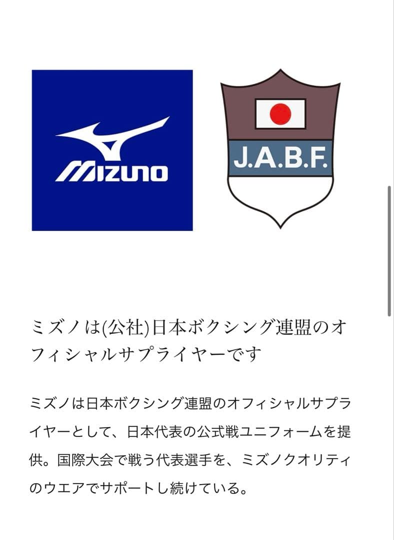 MIZUNO ボクシング　ユニフォーム　青