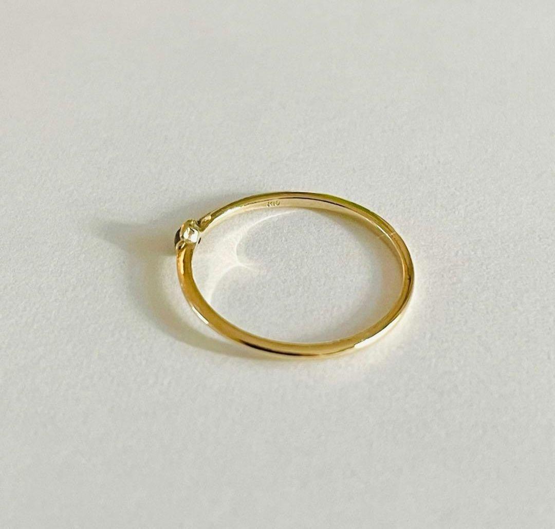 とん★ブルームーンストーン★k10 ピンキーリング★5号