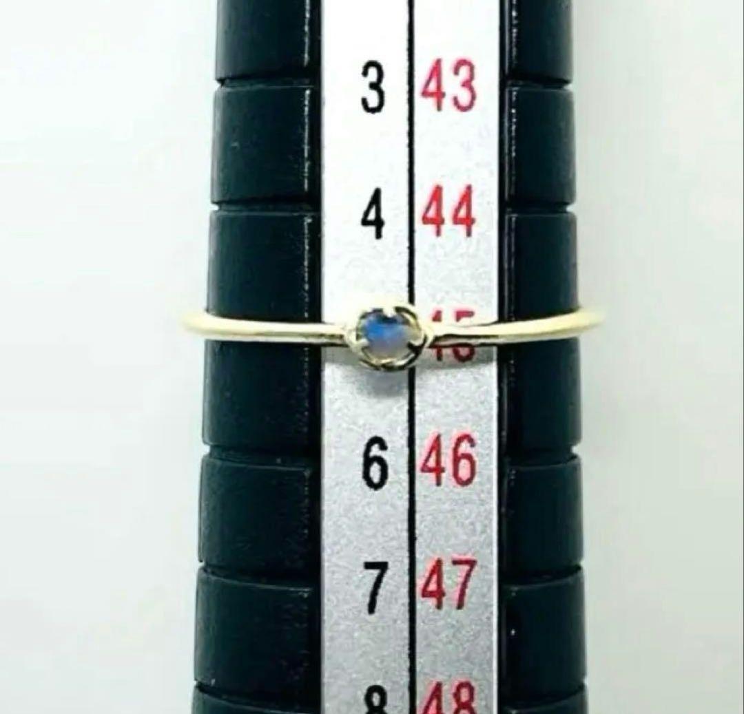 とん★ブルームーンストーン★k10 ピンキーリング★5号