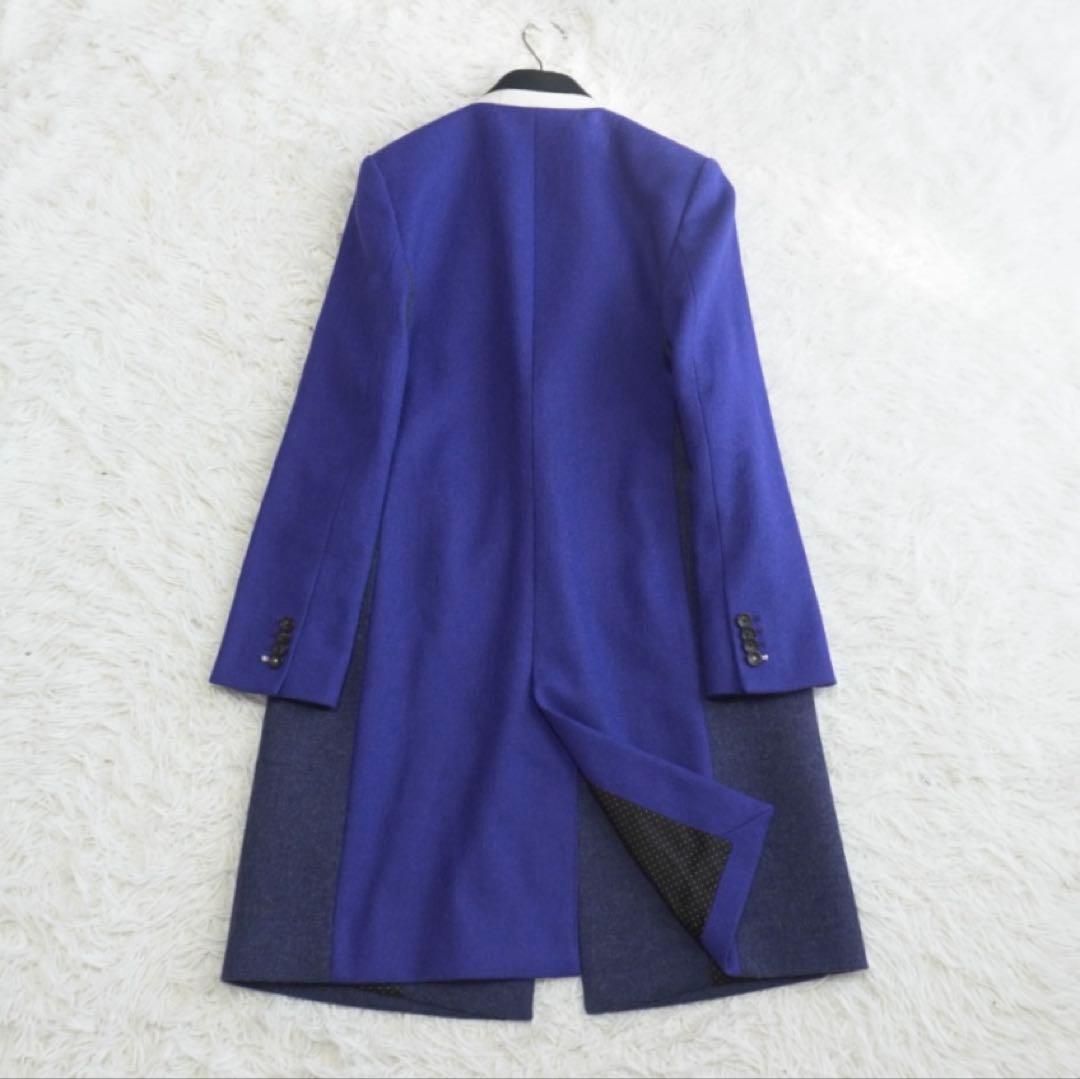 美品 ポールスミスブラック×MOON社 チェスターコート ウール ライトメルトン