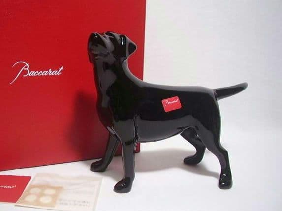 バカラ 希少 ラブラドールレトリバー犬 フィギュリン置物 ブラック 黒