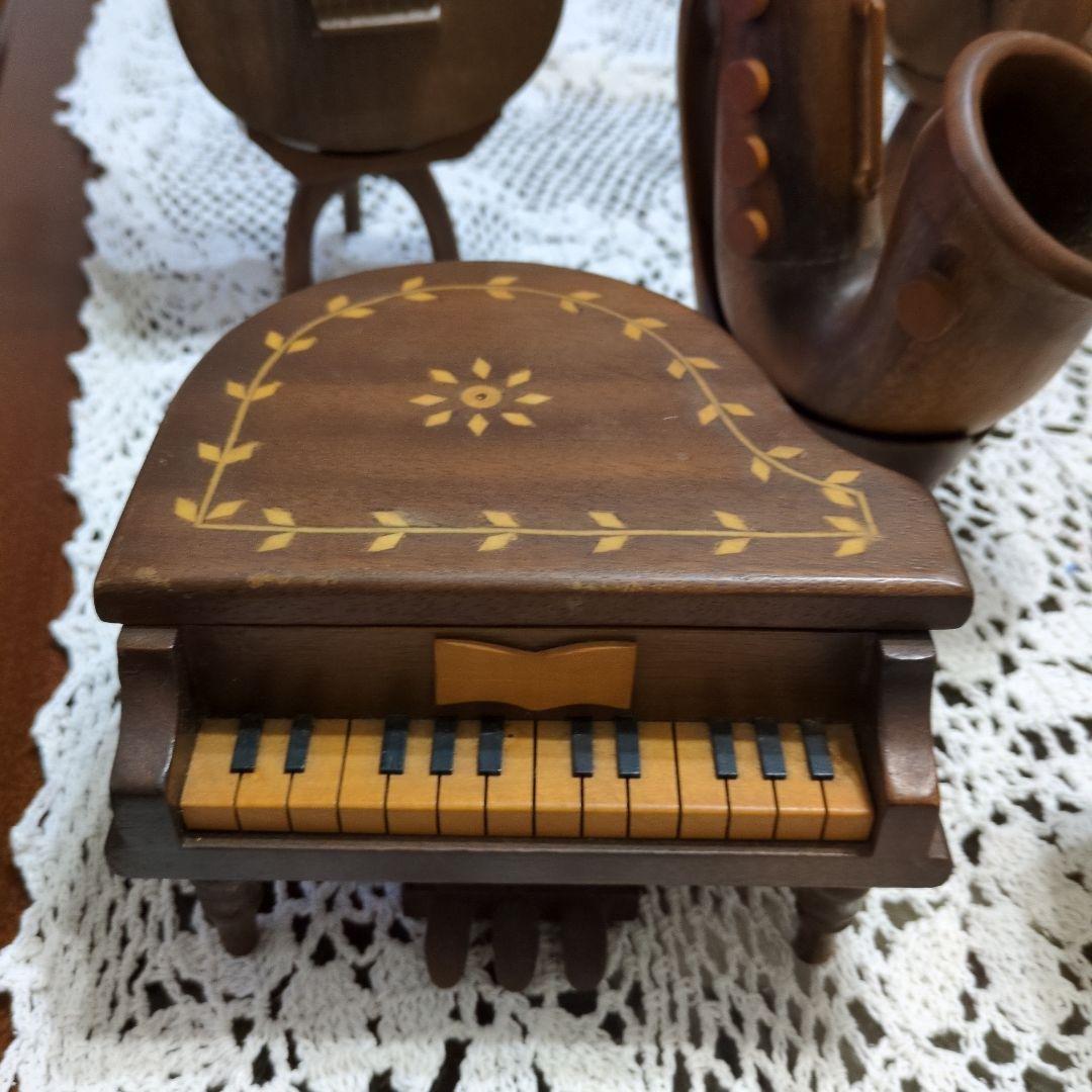 更に値下げ　木製ミニチュア楽器セット　オルゴール