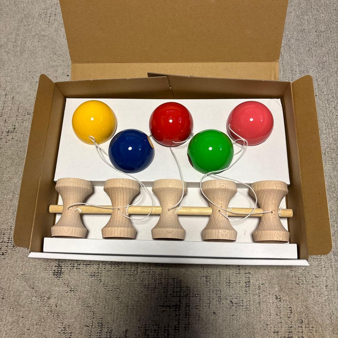 けん玉 秋元けん玉研究所‪×大空 5連けん玉大皿(5色)