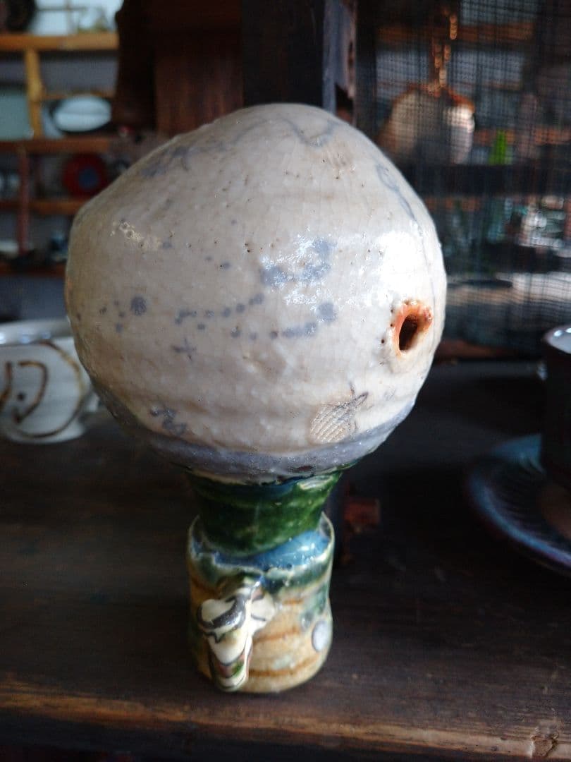 益子焼 掛け花入れ.