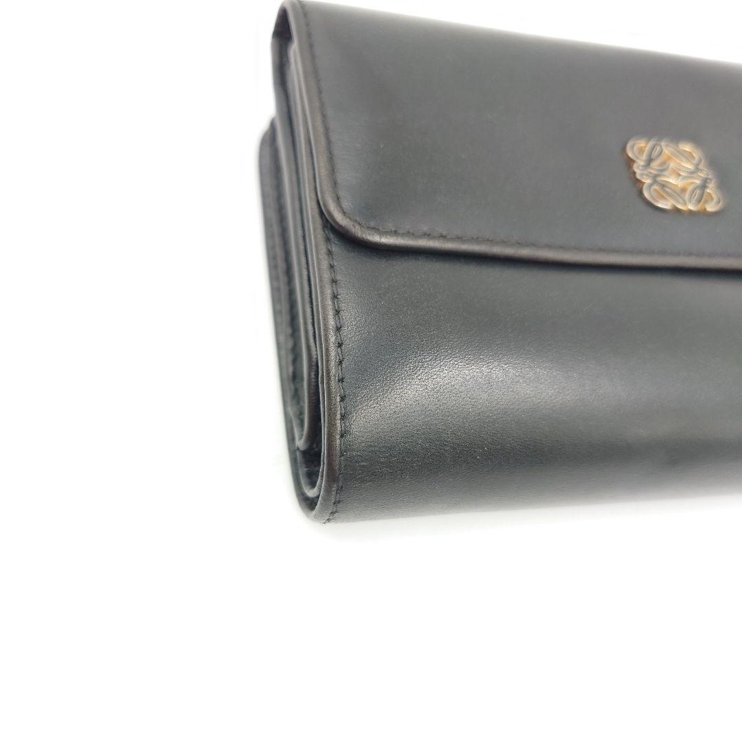 LOEWE 三つ折り財布 レディース ヴィンテージ 黒 アナグラムロゴ ロエベ