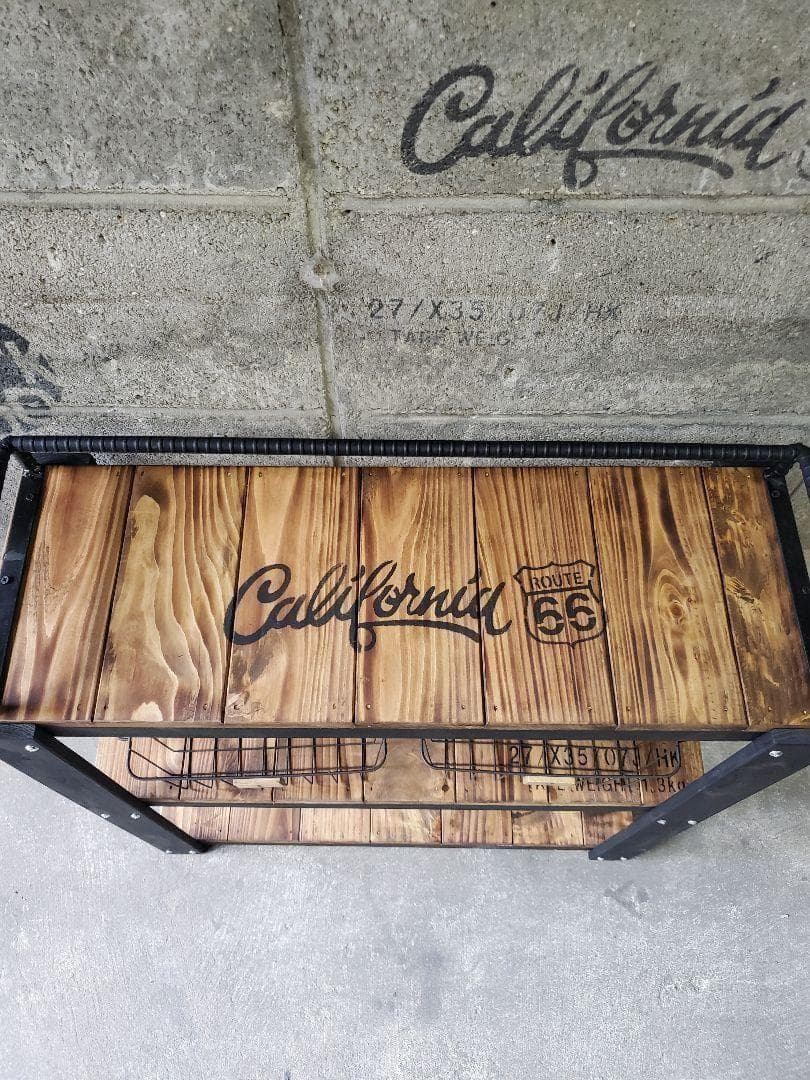 鉄筋バーラック　木製ラック　棚 収納　男前インテリア　インダストリアル 1028