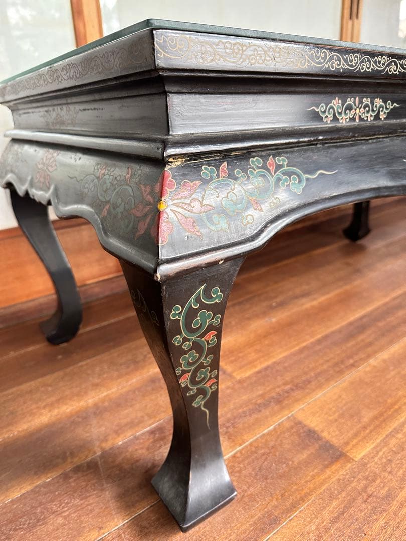 螺鈿漆器 玉石彫 テーブル　古民居出品 インテリア