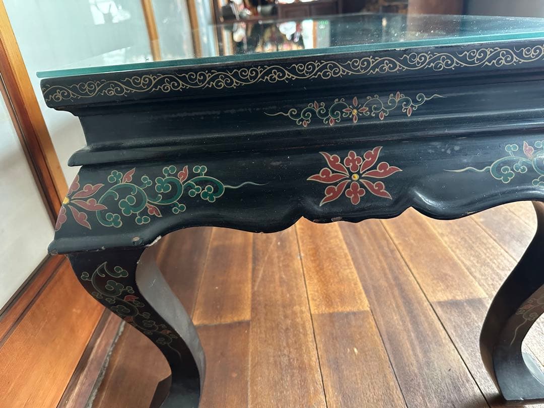 螺鈿漆器 玉石彫 テーブル　古民居出品 インテリア