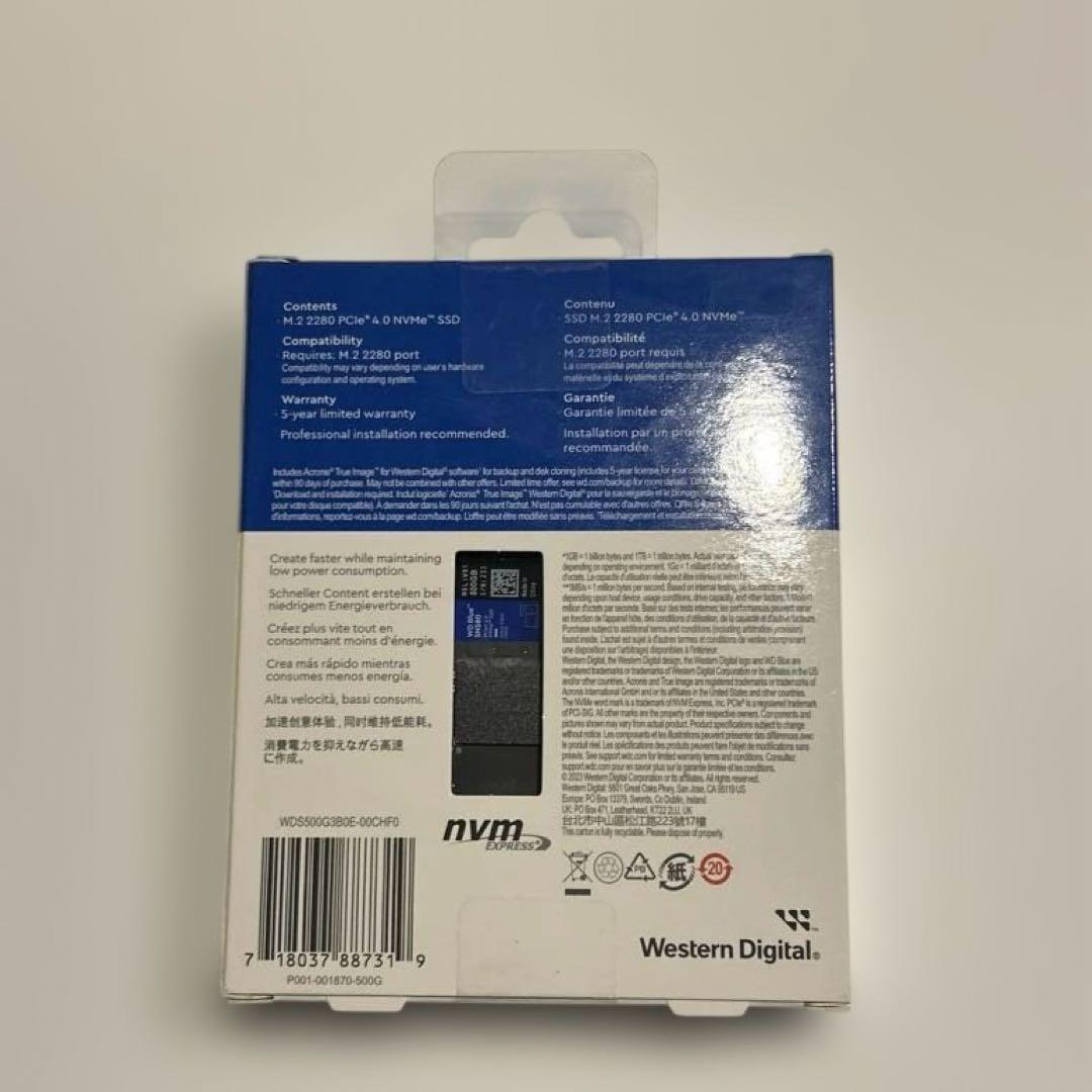 ウエスタンデジタル 500GB WD Blue SN580 NVMe 新品