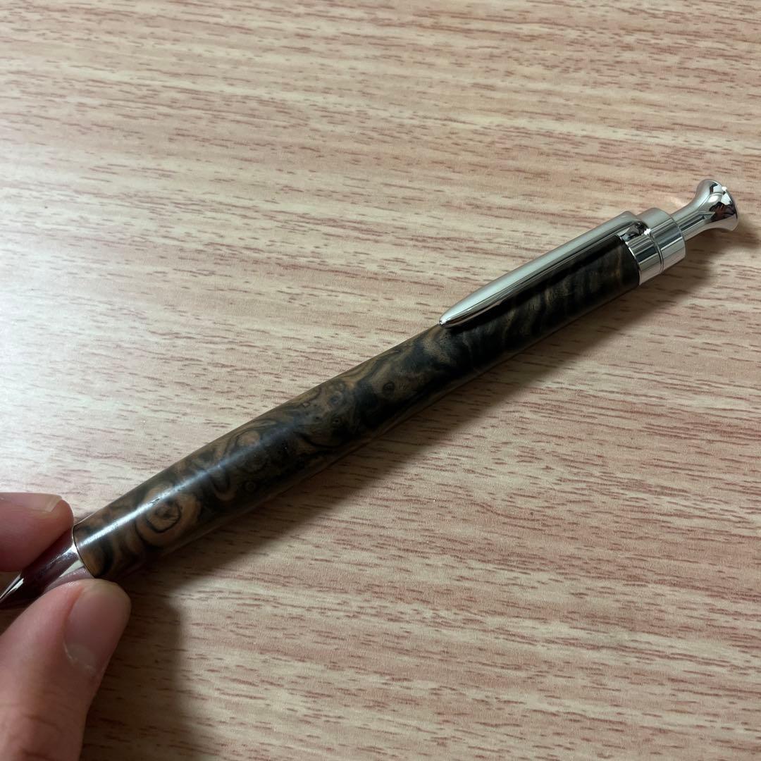 こぶた工房　黒檀瘤　極上杢　シャーペン　木軸ペン