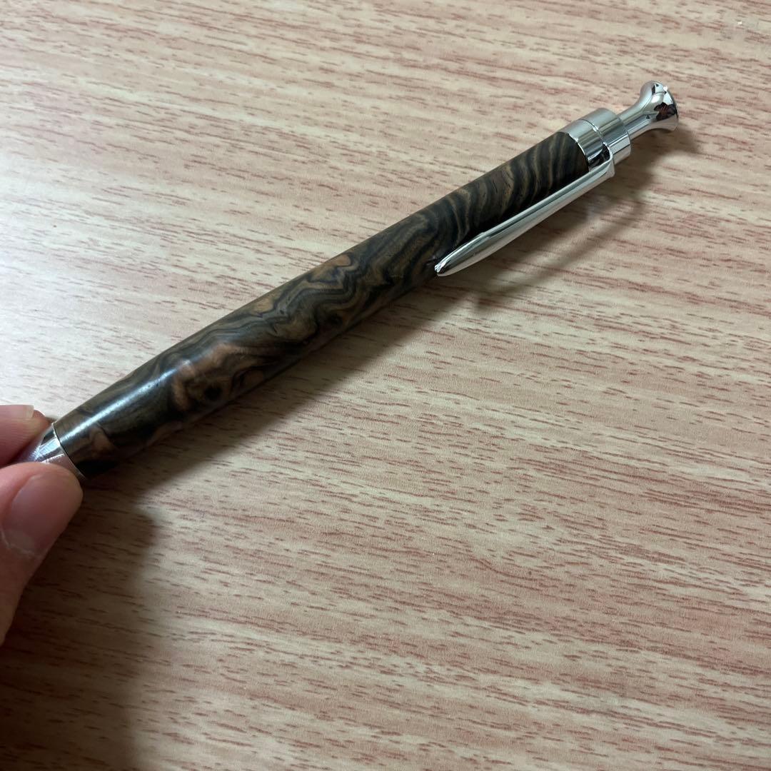 こぶた工房　黒檀瘤　極上杢　シャーペン　木軸ペン