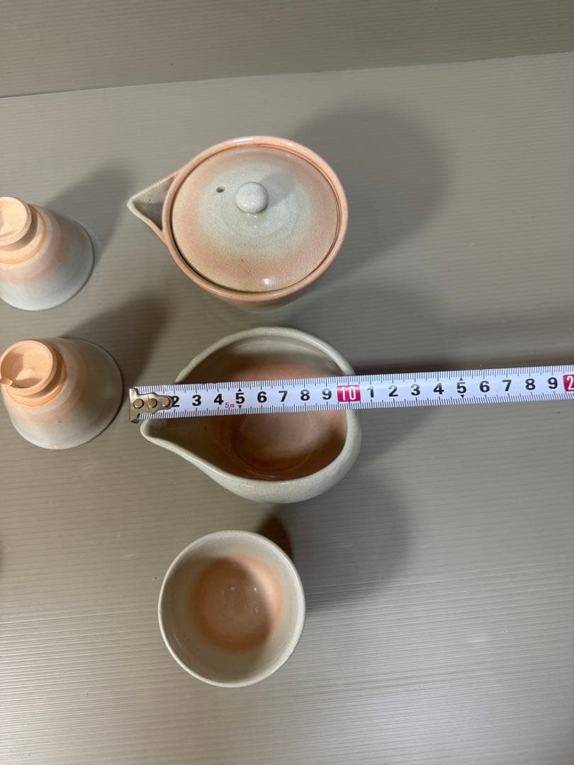2239 萩焼　茶器セット　宝瓶1客　湯冷し1客　湯呑6客　未使用
