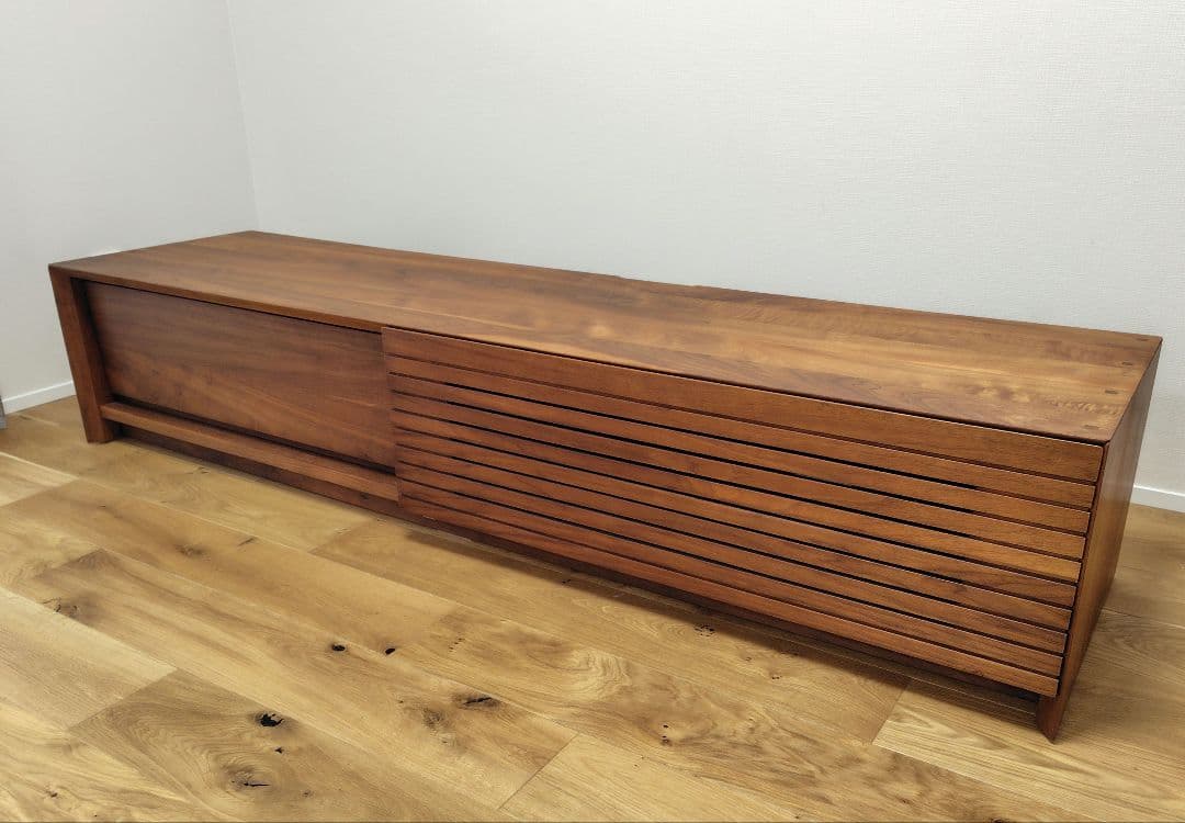 【最終値下げ】国産天然木テレビボード180cm/ウォールナット/引出し付/